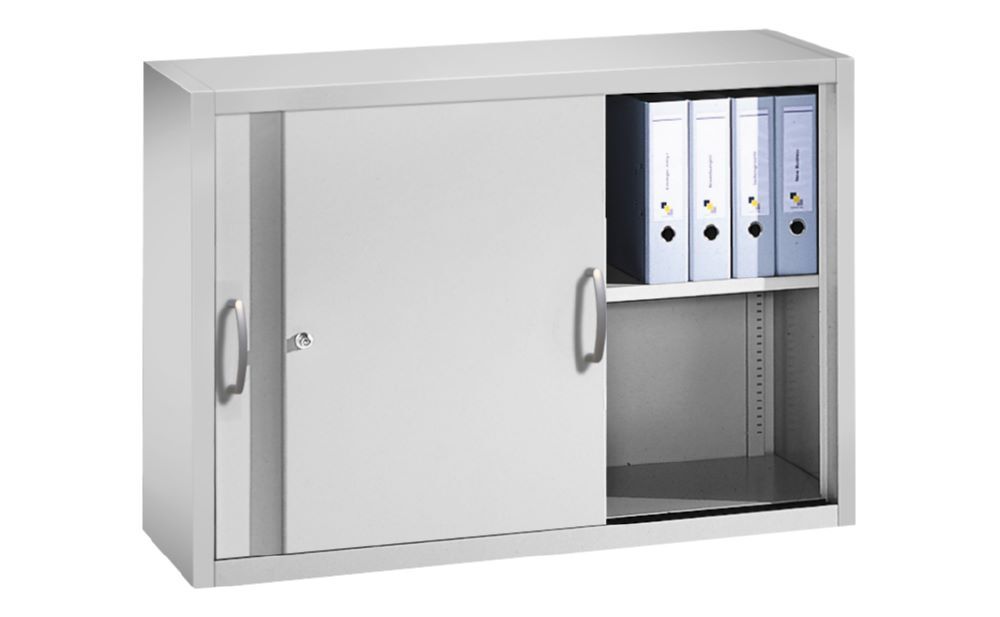 C+P Schiebetürenschrank mit Leichtlaufrollen lichtgrau 1200 x 400 x 790 mm Produktbild C+P Schiebetürenschrank mit Leichtlaufrollen lichtgrau 1200 x 400 x 790 mm bild 2