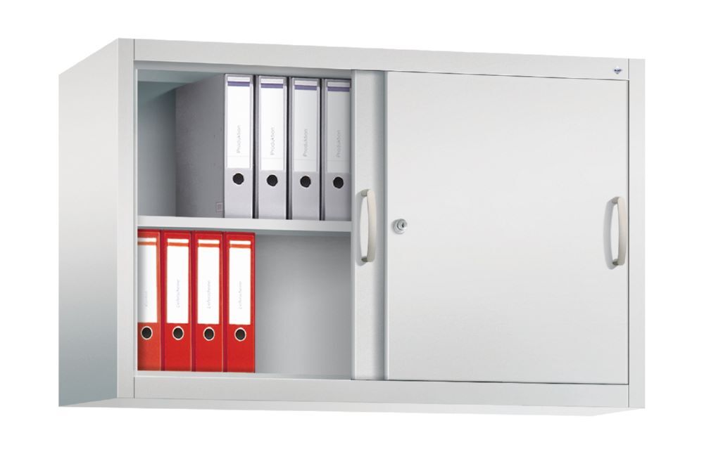 C+P Schiebetürenschrank mit Leichtlaufrollen lichtgrau 1200 x 400 x 790 mm Produktbild C+P Schiebetürenschrank mit Leichtlaufrollen lichtgrau 1200 x 400 x 790 mm bild 3