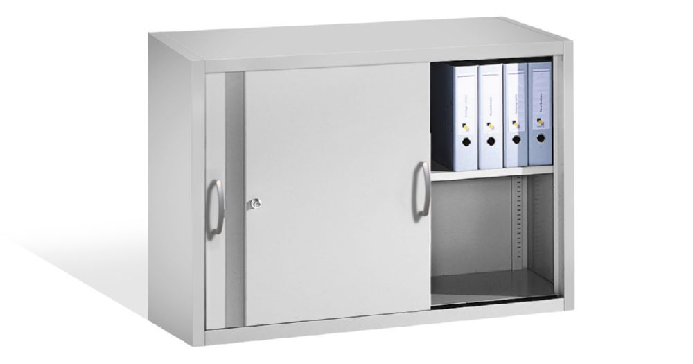C+P Schiebetürenschrank mit Türen auf Leichtlaufrollen lichtgrau 1200 x 500 x 790 mm Produktbild C+P Schiebetürenschrank mit Türen auf Leichtlaufrollen lichtgrau 1200 x 500 x 790 mm bild 2