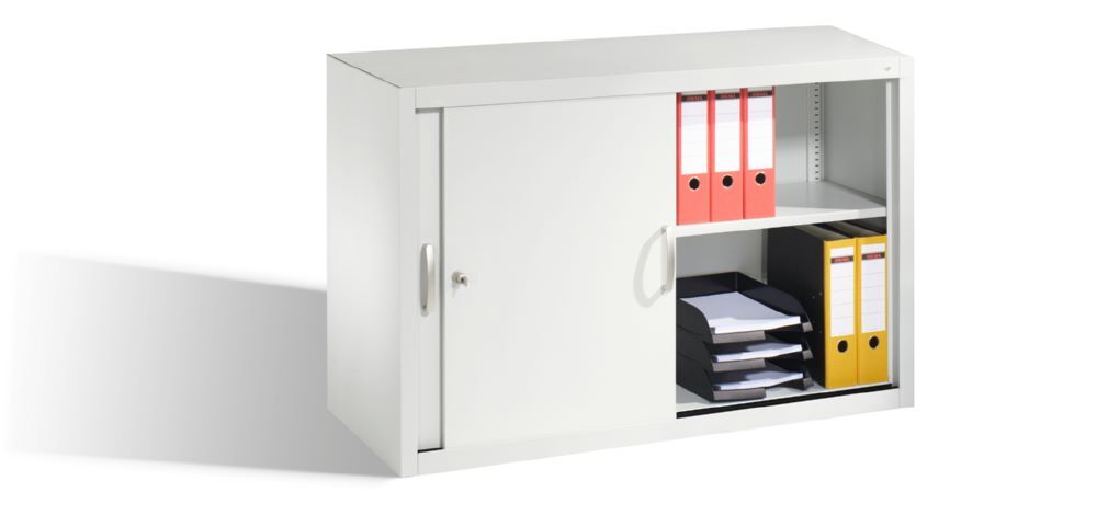 C+P Schiebetürenschrank mit Türen auf Leichtlaufrollen lichtgrau 1200 x 500 x 790 mm Produktbild C+P Schiebetürenschrank mit Türen auf Leichtlaufrollen lichtgrau 1200 x 500 x 790 mm bild 3