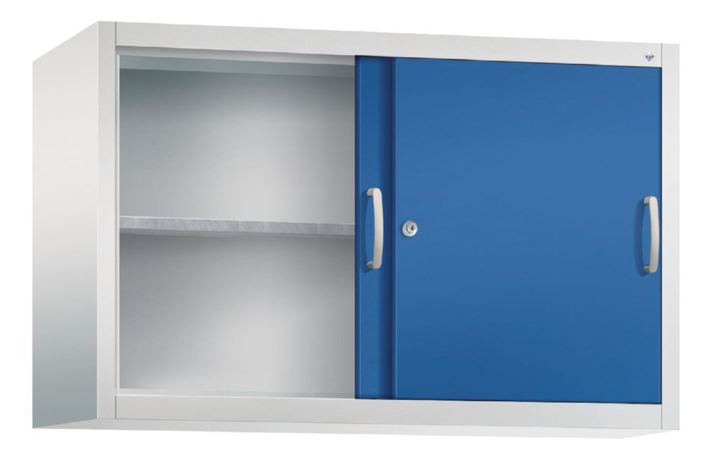 C+P Schiebetürenschrank mit Leichtlaufrollen enzianblau 1200 x 400 x 790 mm Produktbild C+P Schiebetürenschrank mit Leichtlaufrollen enzianblau 1200 x 400 x 790 mm bild 2