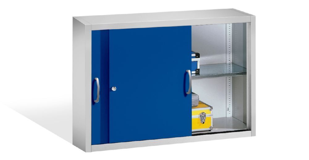 C+P Schiebetürenschrank mit Leichtlaufrollen enzianblau 1200 x 400 x 790 mm Produktbild C+P Schiebetürenschrank mit Leichtlaufrollen enzianblau 1200 x 400 x 790 mm bild 3