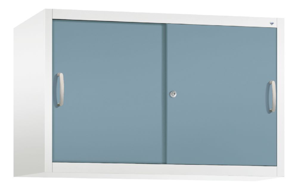 C+P Schiebetürenschrank mit Türen auf Leichtlaufrollen blau 1200 x 500 x 790 mm Produktbild C+P Schiebetürenschrank mit Türen auf Leichtlaufrollen blau 1200 x 500 x 790 mm