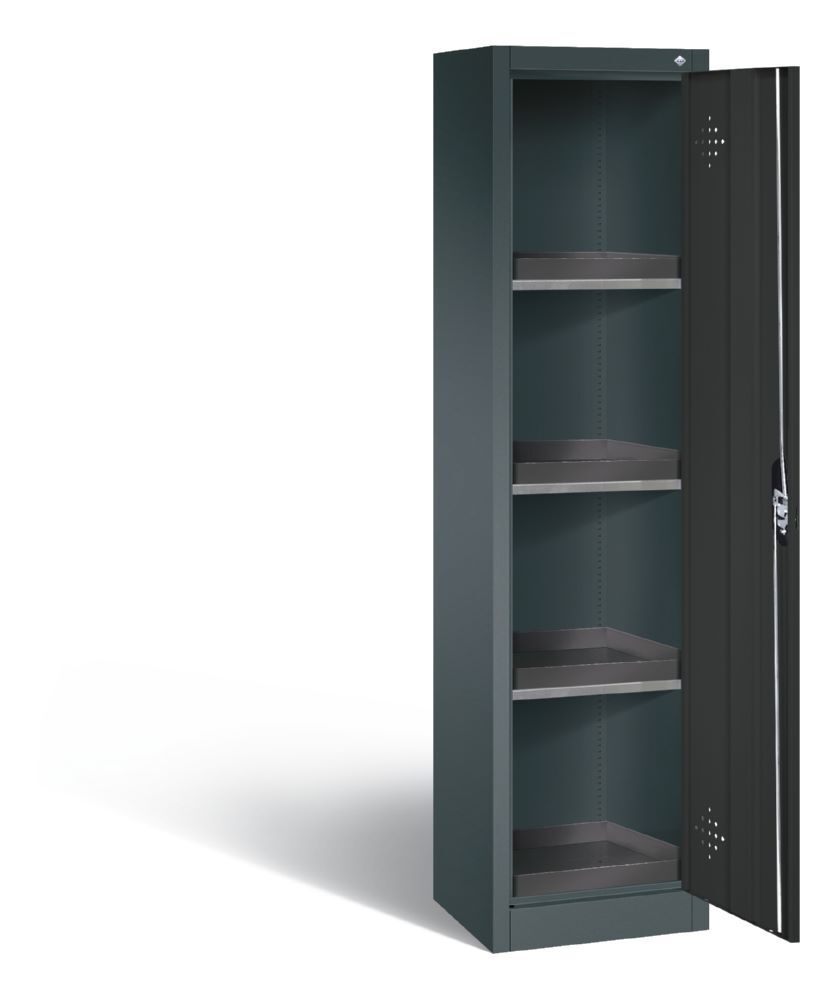 C+P Umweltschrank mit 4 PE Wannen dunkelgrau 502 x 500 x 1950 mm Produktbild C+P Umweltschrank mit 4 PE Wannen dunkelgrau 502 x 500 x 1950 mm bild 2