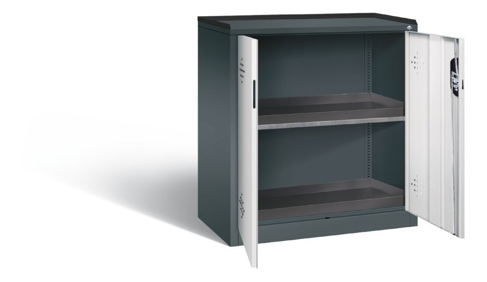 C+P Umweltschrank Serie 89 mit PE Wannen anthrazit lichtgrau 930 x 500 x 1000 mm Produktbild C+P Umweltschrank Serie 89 mit PE Wannen anthrazit lichtgrau 930 x 500 x 1000 mm bild 2