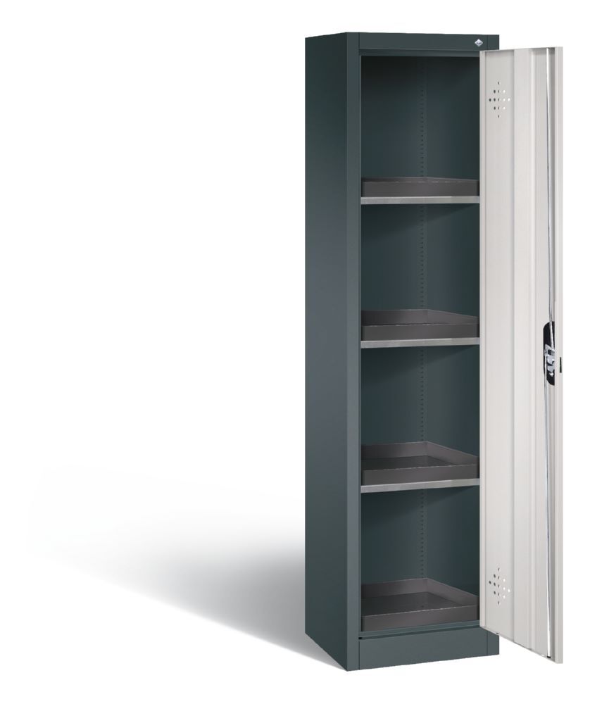 C+P Umweltschrank mit 4 PE Wannen anthrazit lichtgrau 502 x 500 x 1950 mm Produktbild C+P Umweltschrank mit 4 PE Wannen anthrazit lichtgrau 502 x 500 x 1950 mm bild 2