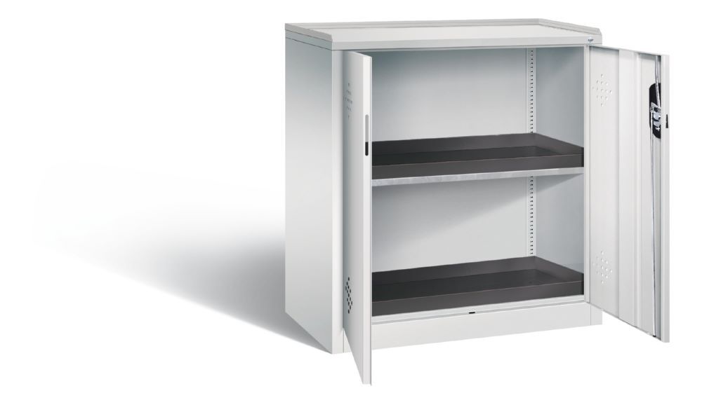 C+P Umweltschrank Serie 89 mit 2 PE Wannen hellgrau 930 x 500 x 1000 mm Produktbild C+P Umweltschrank Serie 89 mit 2 PE Wannen hellgrau 930 x 500 x 1000 mm bild 2