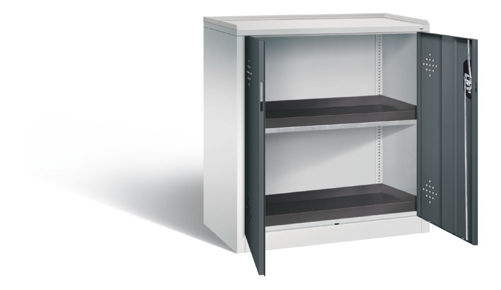 C+P Umweltschrank mit PE Wannen anthrazit grau 930 x 500 x 1000 mm Produktbild C+P Umweltschrank mit PE Wannen anthrazit grau 930 x 500 x 1000 mm bild 2
