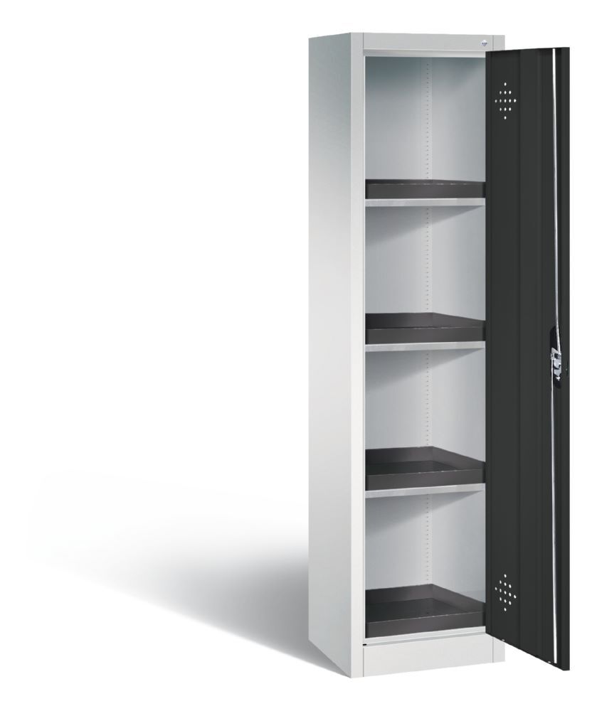 C+P Umweltschrank mit 4 PE Wannen Türen in anthrazit 502 x 500 x 1950 mm Produktbild C+P Umweltschrank mit 4 PE Wannen Türen in anthrazit 502 x 500 x 1950 mm bild 2