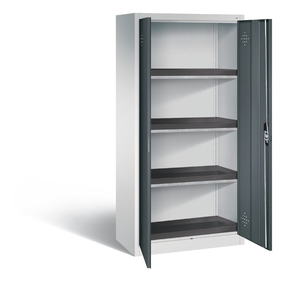 C+P Umweltschrank mit PE Wannen 1950 x 930 x 500 mm lichtgrau anthrazit Produktbild C+P Umweltschrank mit PE Wannen 1950 x 930 x 500 mm lichtgrau anthrazit bild 2