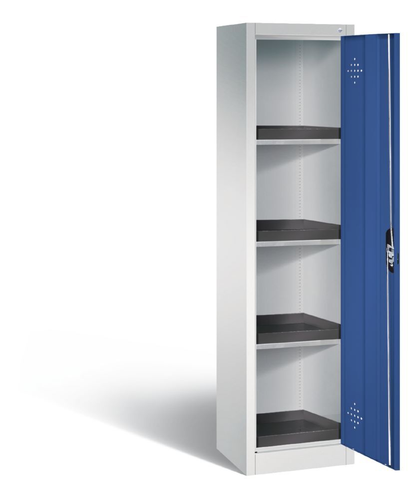 C+P Umweltschrank mit 4 PE Wannen enzianblau 502 x 500 x 1950 mm Produktbild C+P Umweltschrank mit 4 PE Wannen enzianblau 502 x 500 x 1950 mm bild 2