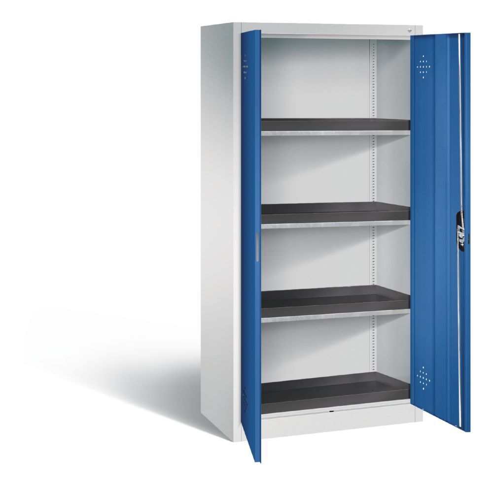 C+P Umweltschrank mit PE Wannen 1950 x 930 x 500 mm lichtgrau enzianblau Produktbild C+P Umweltschrank mit PE Wannen 1950 x 930 x 500 mm lichtgrau enzianblau bild 2