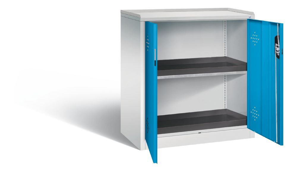 C+P Umweltschrank Serie 89 mit 2 PE Wannen lichtblau 930 x 500 x 1000 mm Produktbild C+P Umweltschrank Serie 89 mit 2 PE Wannen lichtblau 930 x 500 x 1000 mm bild 2