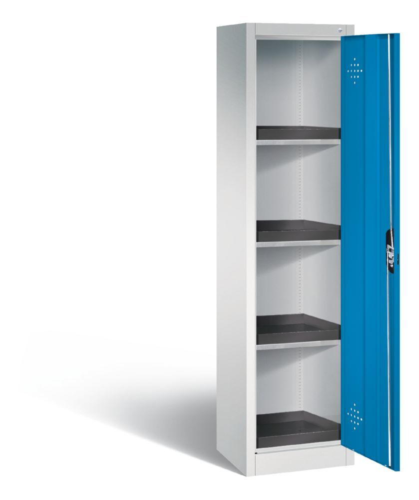 C+P Umweltschrank mit 4 PE Wannen lichtblau 502 x 500 x 1950 mm Produktbild C+P Umweltschrank mit 4 PE Wannen lichtblau 502 x 500 x 1950 mm bild 2
