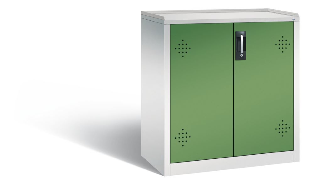 C+P Umweltschrank Serie 89 mit 2 PE Wannen resedagrün 930 x 500 x 1000 mm Produktbild C+P Umweltschrank Serie 89 mit 2 PE Wannen resedagrün 930 x 500 x 1000 mm