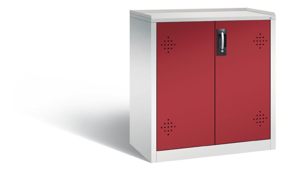 C+P Umweltschrank Serie 89 mit 2 PE Wannen rubinrot 930 x 500 x 1000 mm Produktbild C+P Umweltschrank Serie 89 mit 2 PE Wannen rubinrot 930 x 500 x 1000 mm