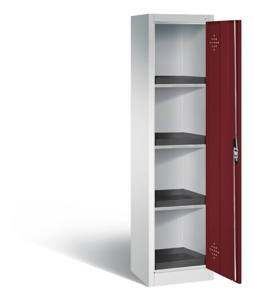 C+P Umweltschrank mit 4 PE Wannen rubinrot 502 x 500 x 1950 mm Produktbild C+P Umweltschrank mit 4 PE Wannen rubinrot 502 x 500 x 1950 mm bild 3