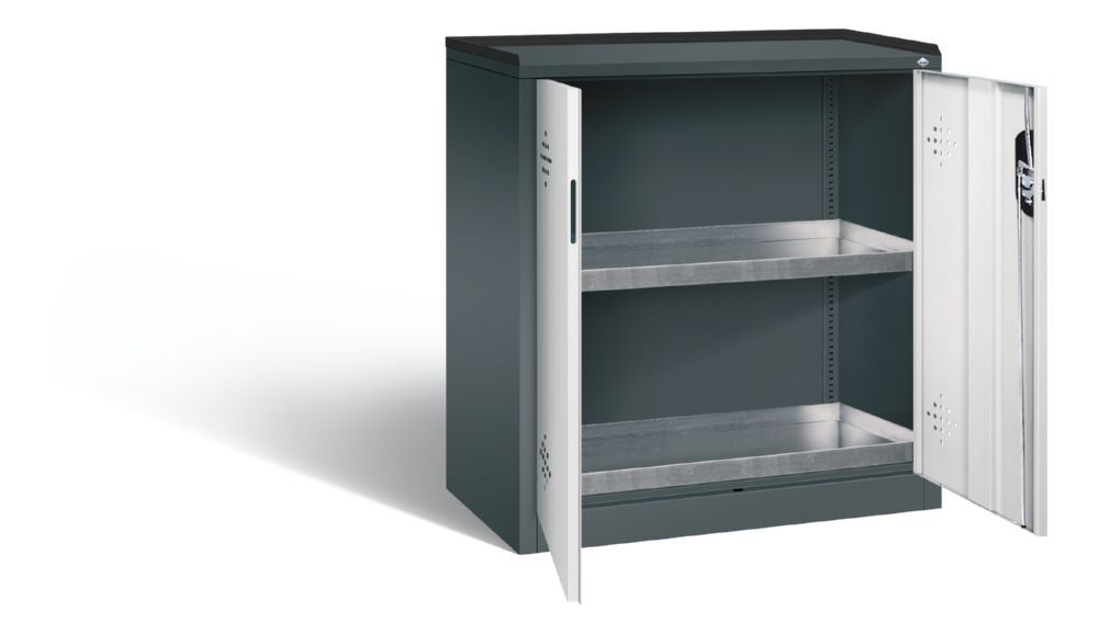 C+P Umweltschrank mit 2 Stahlwannen Tür in llichtgrau 930 x 500 x 1000 mm Produktbild C+P Umweltschrank mit 2 Stahlwannen Tür in llichtgrau 930 x 500 x 1000 mm bild 2