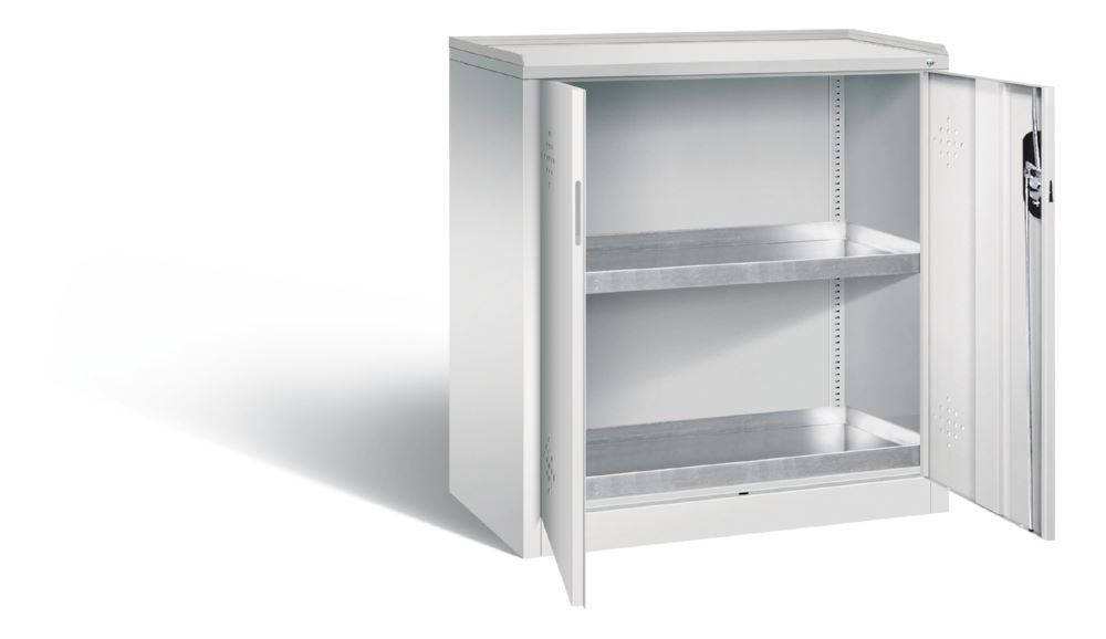 C+P Umweltschrank mit Stahlwannen lichtgrau 930 x 500 x 1000 mm Produktbild C+P Umweltschrank mit Stahlwannen lichtgrau 930 x 500 x 1000 mm bild 2