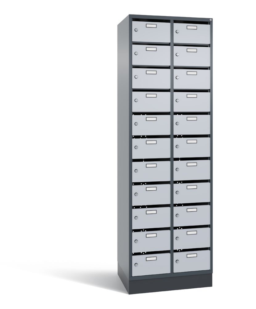 C+P Verteilerschrank 22 Fächer 1950 x 620 x 490 mm anthrazit weißaluminium Produktbild C+P Verteilerschrank 22 Fächer 1950 x 620 x 490 mm anthrazit weißaluminium