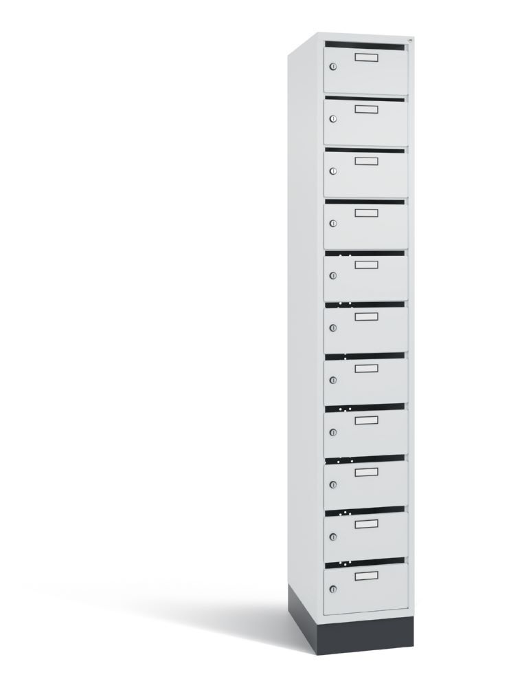 C+P Schmaler Verteilerschrank mit 11 Fächern lichtgrau 320 x 490 x 1950 mm Produktbild C+P Schmaler Verteilerschrank mit 11 Fächern lichtgrau 320 x 490 x 1950 mm