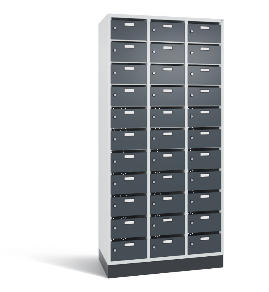 C+P Verteilerschrank 33 Fächer 1950 x 920 x 490 mm lichtgrau anthrazit Produktbild C+P Verteilerschrank 33 Fächer 1950 x 920 x 490 mm lichtgrau anthrazit
