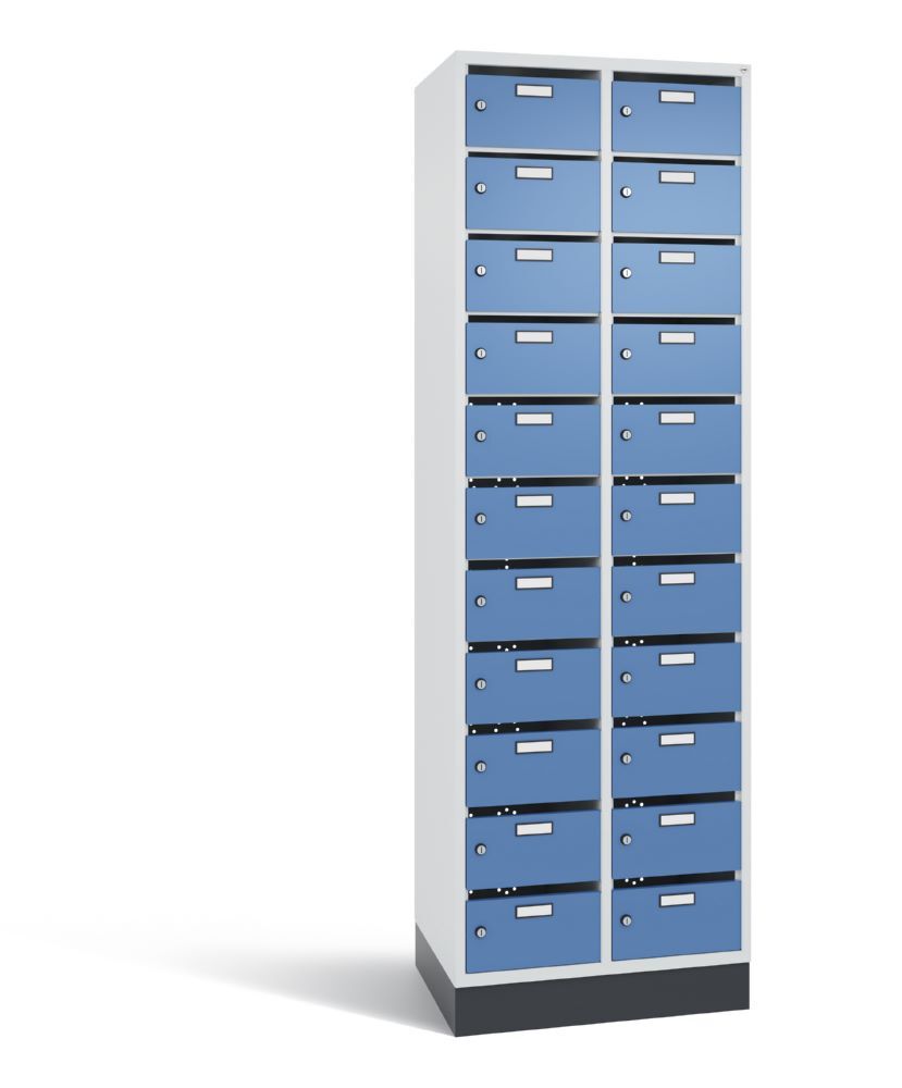 C+P Verteilerschrank 22 Fächer 1950 x 620 x 490 mm lichtgrau fernblau Produktbild C+P Verteilerschrank 22 Fächer 1950 x 620 x 490 mm lichtgrau fernblau