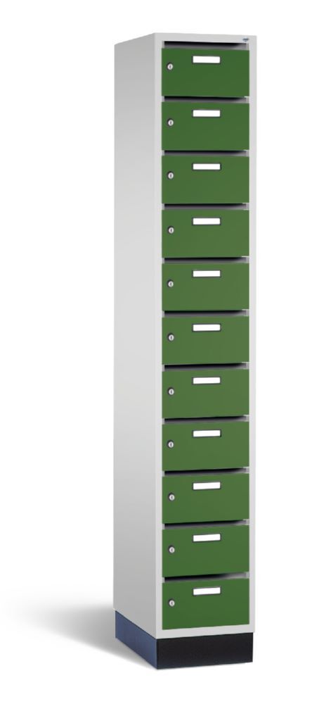 C+P Schmaler Verteilerschrank 11 Fächer resedagrün grau 320 x 490 x 1950 mm Produktbild C+P Schmaler Verteilerschrank 11 Fächer resedagrün grau 320 x 490 x 1950 mm
