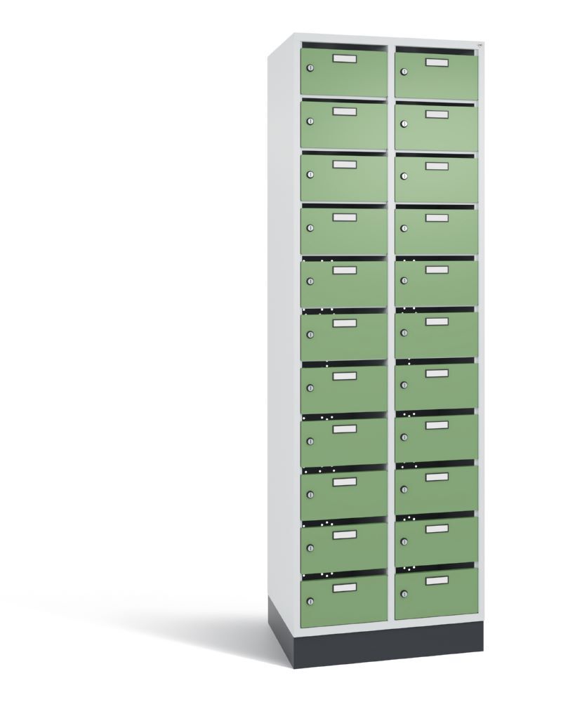 C+P Verteilerschrank 22 Fächer 1950 x 620 x 490 mm lichtgrau resedagrün Produktbild C+P Verteilerschrank 22 Fächer 1950 x 620 x 490 mm lichtgrau resedagrün