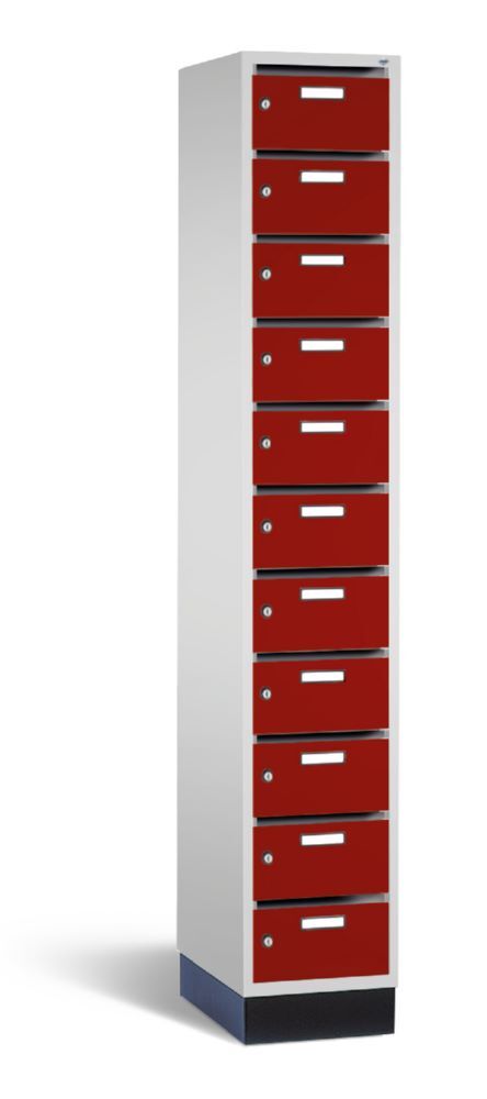 C+P Schmaler Verteilerschrank 11 Fächer rubinrot grau 320 x 490 x 1950 mm Produktbild C+P Schmaler Verteilerschrank 11 Fächer rubinrot grau 320 x 490 x 1950 mm