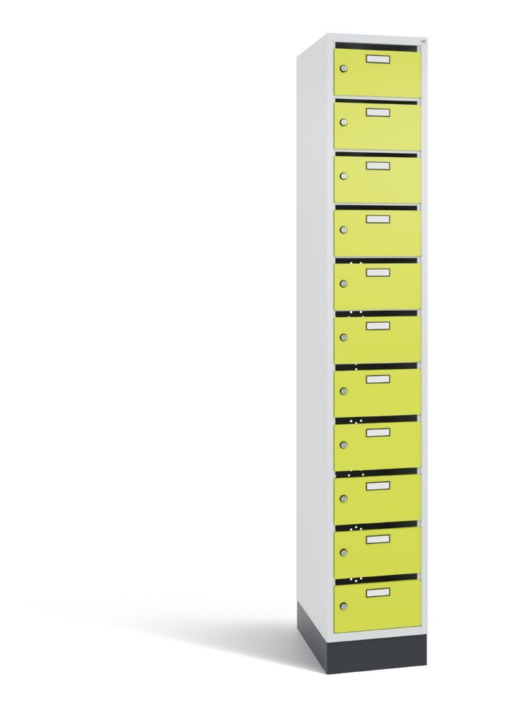 C+P Schmaler Verteilerschrank 11 Fächer viridingrün grau 320 x 490 x 1950 mm Produktbild C+P Schmaler Verteilerschrank 11 Fächer viridingrün grau 320 x 490 x 1950 mm