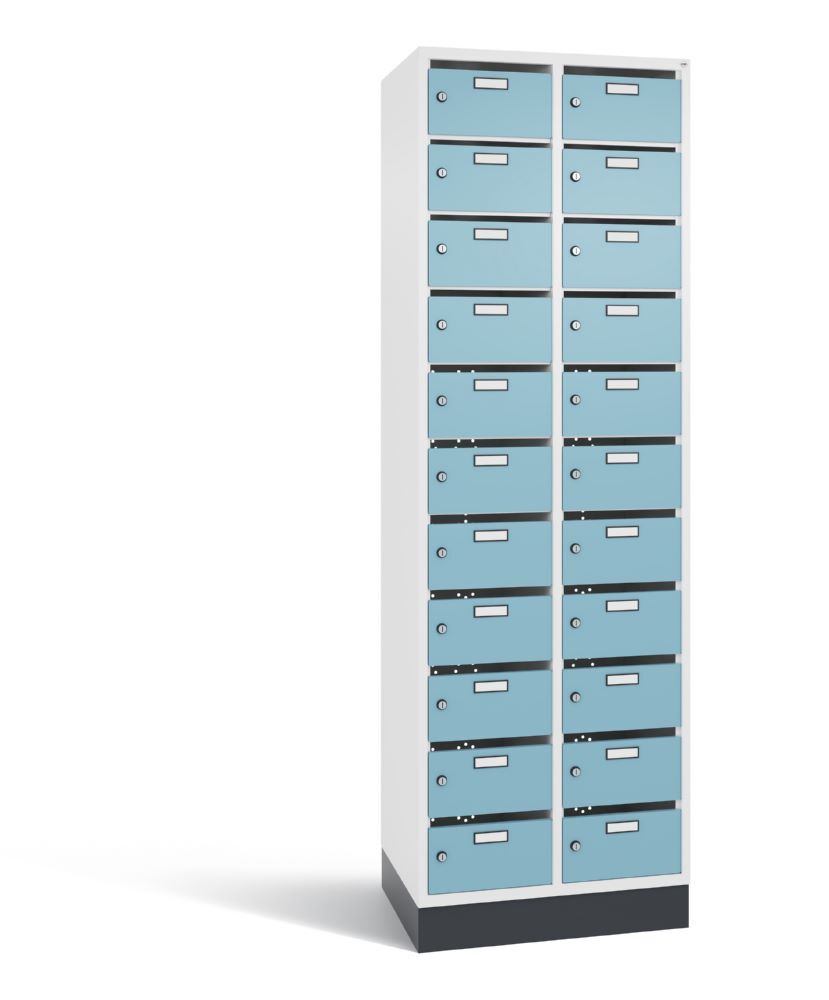 C+P Verteilerschrank Serie 8170 22 Fächer 1950 x 620 x 490 mm weiß horizontblau Produktbild C+P Verteilerschrank Serie 8170 22 Fächer 1950 x 620 x 490 mm weiß horizontblau