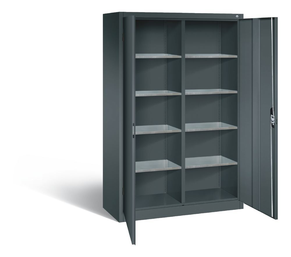 C+P Stahl Werkstattschrank 10 Fächer Flügeltüren in anthrazit 1200 x 500 x 1950 mm Produktbild C+P Stahl Werkstattschrank 10 Fächer Flügeltüren in anthrazit 1200 x 500 x 1950 mm