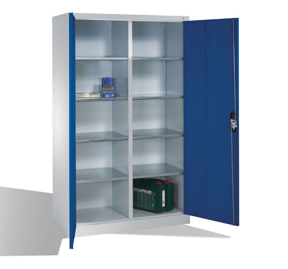 C+P Werkstattschrank 10 Fächer 2 Innenabteile enzianblau 1200 x 500 x 1950 mm Produktbild C+P Werkstattschrank 10 Fächer 2 Innenabteile enzianblau 1200 x 500 x 1950 mm bild 3