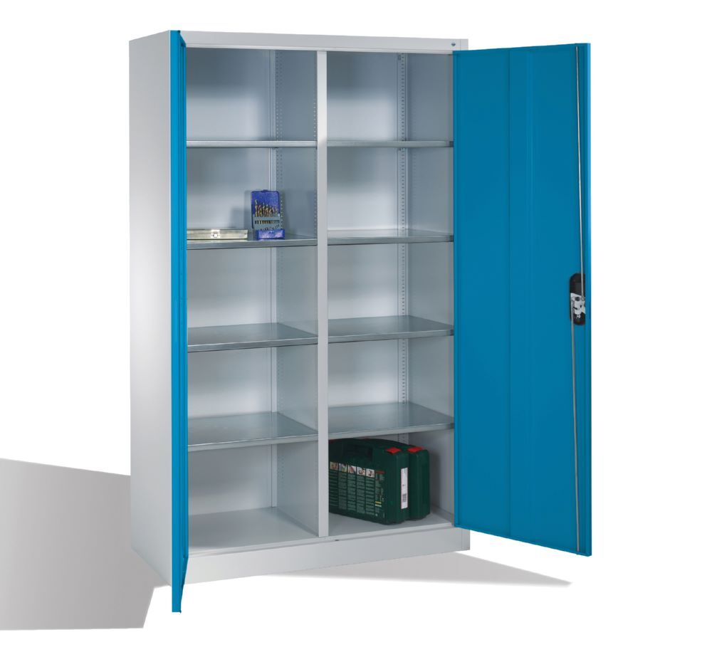 C+P Werkstattschrank 10 Fächer 2 Innenabteile lichtblau 1200 x 500 x 1950 mm Produktbild C+P Werkstattschrank 10 Fächer 2 Innenabteile lichtblau 1200 x 500 x 1950 mm bild 3