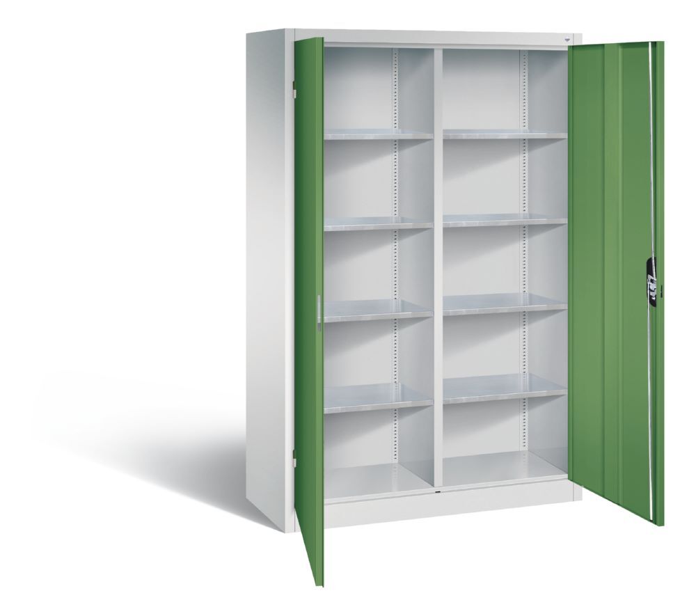 C+P Stahl Werkstattschrank 10 Fächer Flügeltüren in resedagrün 1200 x 500 x 1950 mm Produktbild C+P Stahl Werkstattschrank 10 Fächer Flügeltüren in resedagrün 1200 x 500 x 1950 mm