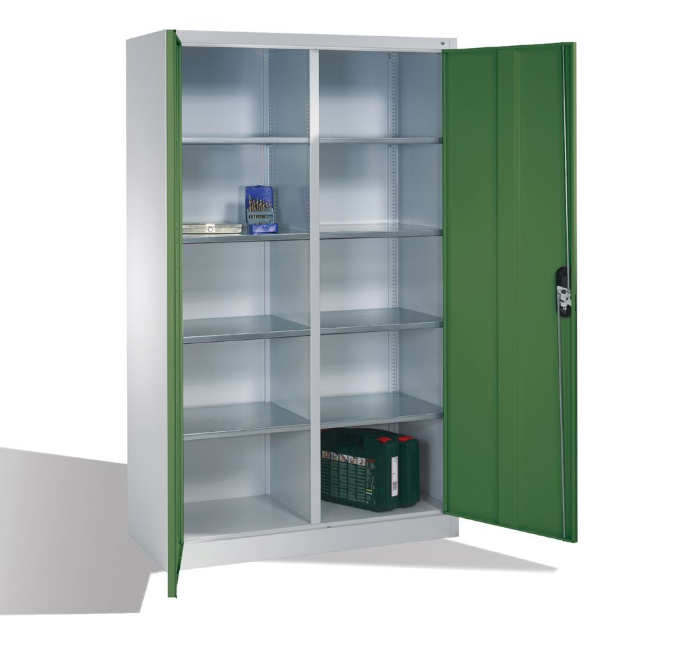 C+P Werkstattschrank 10 Fächer 2 Innenabteile resedagrün 1200 x 500 x 1950 mm Produktbild C+P Werkstattschrank 10 Fächer 2 Innenabteile resedagrün 1200 x 500 x 1950 mm bild 3