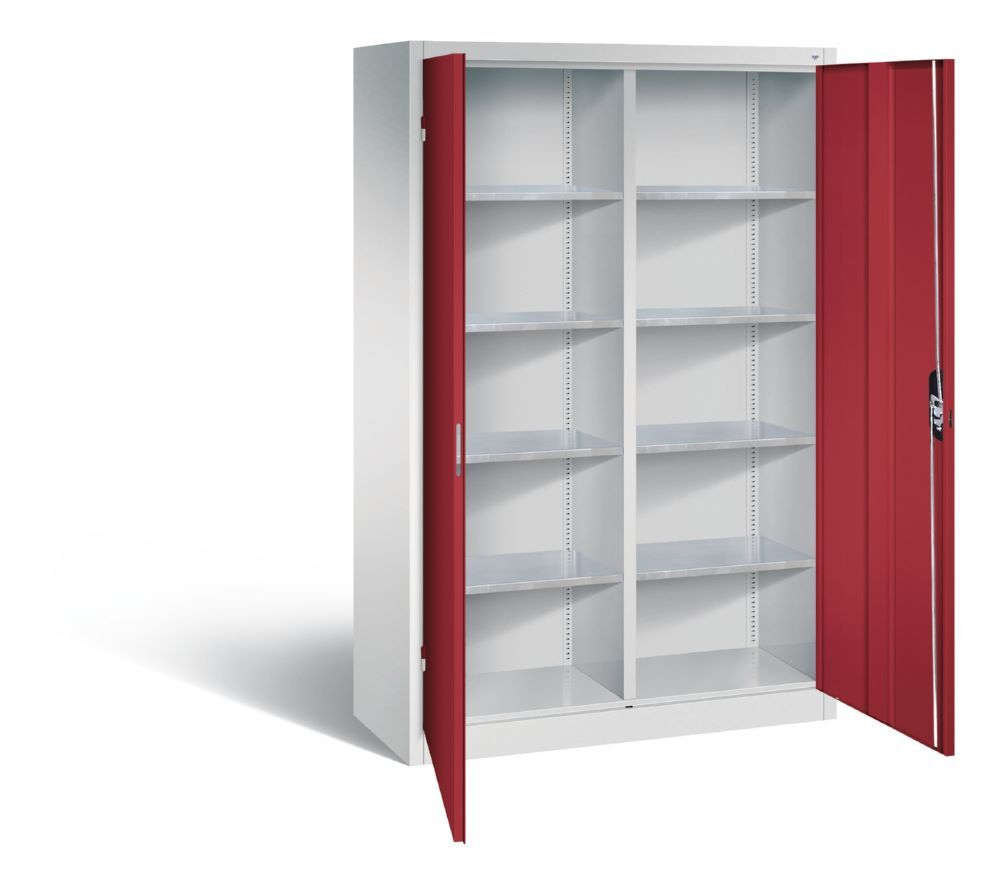 C+P Werkstattschrank 10 Fächer und Trennwand rubinrot 1200 x 500 x 1950 mm Produktbild C+P Werkstattschrank 10 Fächer und Trennwand rubinrot 1200 x 500 x 1950 mm