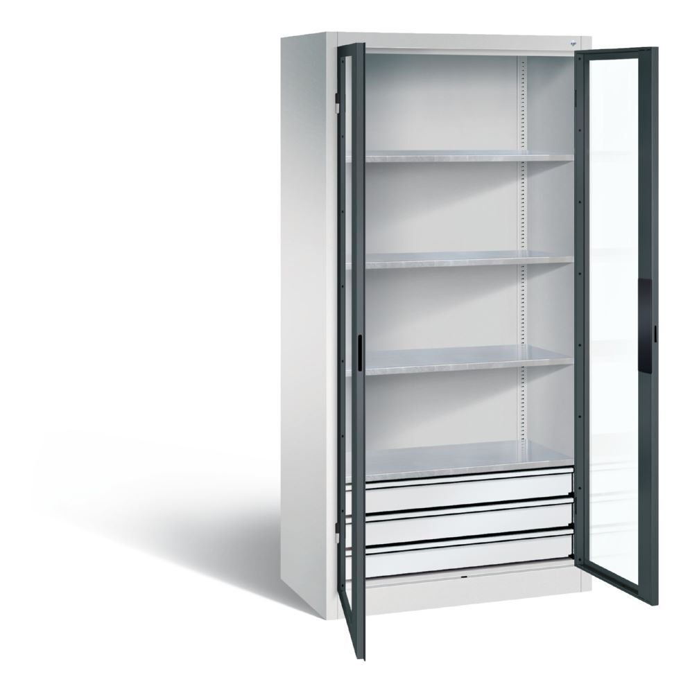 C+P Werkstattschrank mit Fenster und Schublauben 1950 x 930 x 500 mm Produktbild C+P Werkstattschrank mit Fenster und Schublauben 1950 x 930 x 500 mm bild 2