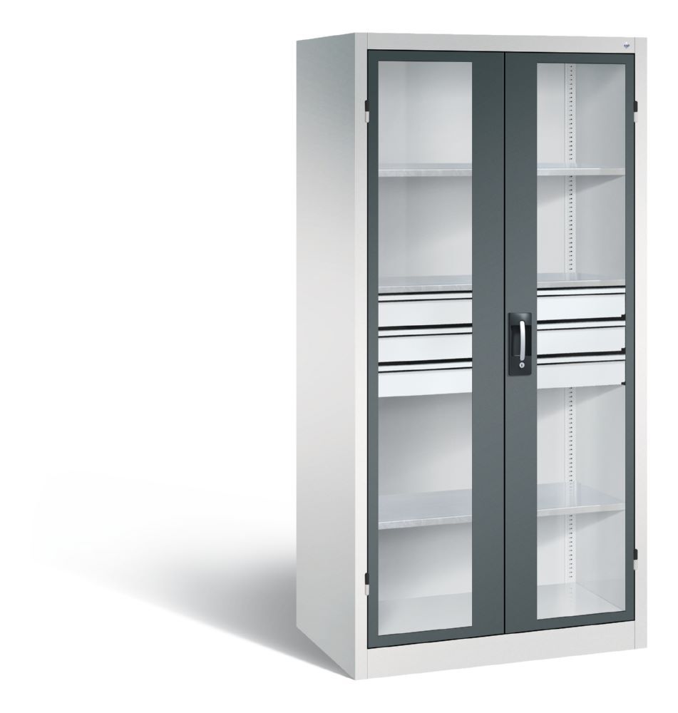 C+P Werkstattschrank Serie 89 Fenster und Schubladen H 1950 x B 930 x T 600 mm Produktbild C+P Werkstattschrank Serie 89 Fenster und Schubladen H 1950 x B 930 x T 600 mm