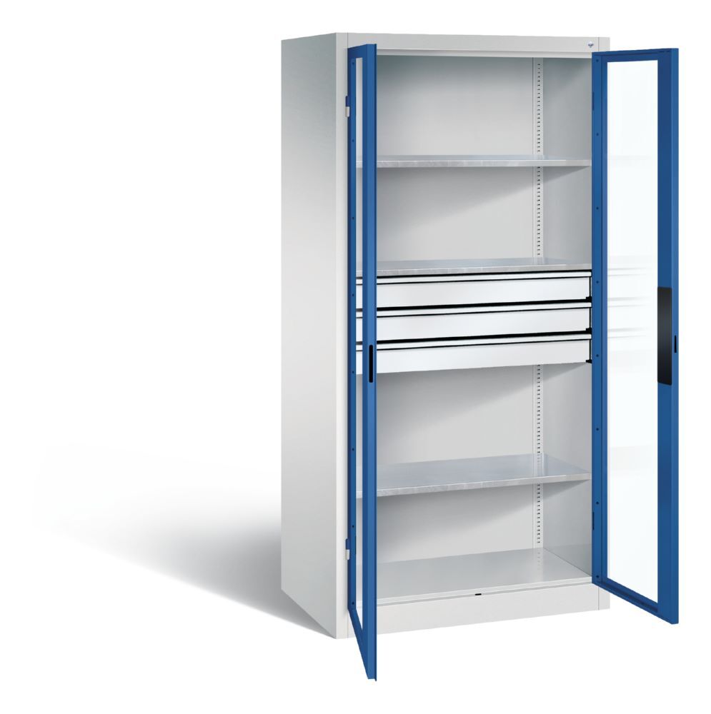 C+P Werkstattschrank mit Fenster und Schubladen H 1950 x B 930 x T 600 mm Produktbild C+P Werkstattschrank mit Fenster und Schubladen H 1950 x B 930 x T 600 mm bild 2