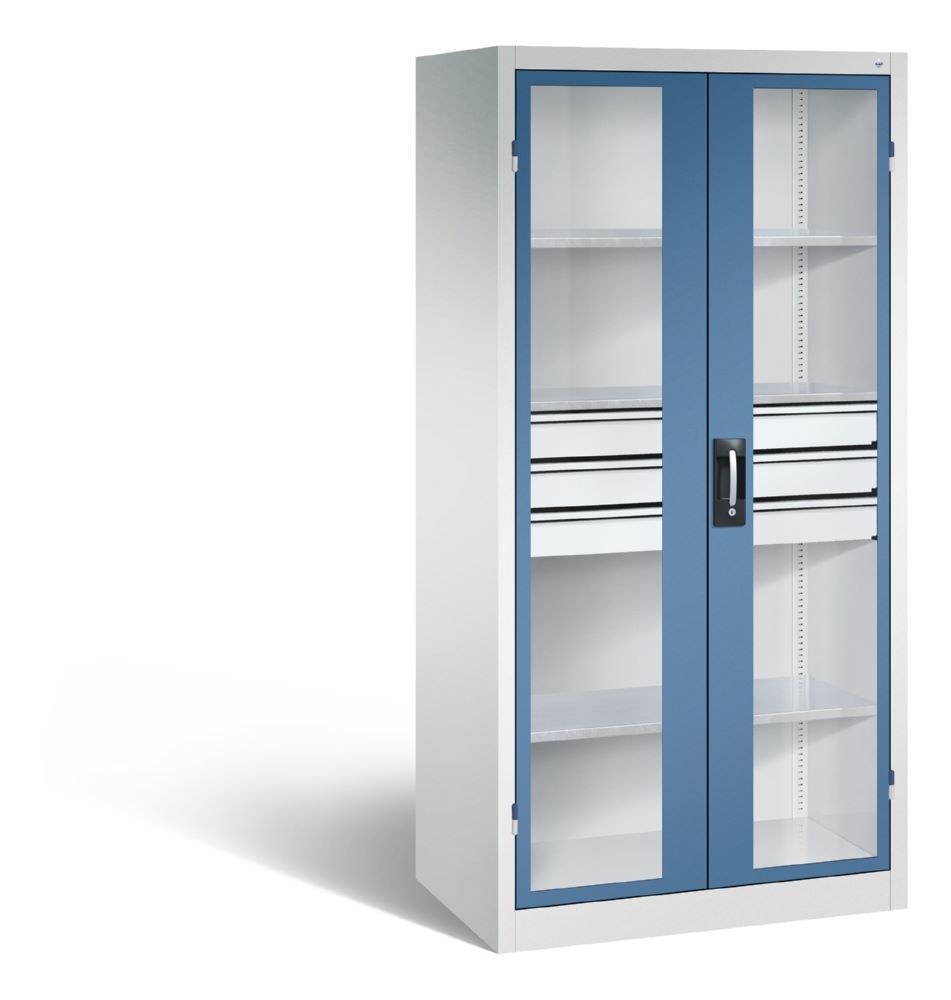 C+P Werkstattschrank mit Fenster und Schubladen 1950 x 930 x 600 mm Produktbild C+P Werkstattschrank mit Fenster und Schubladen 1950 x 930 x 600 mm