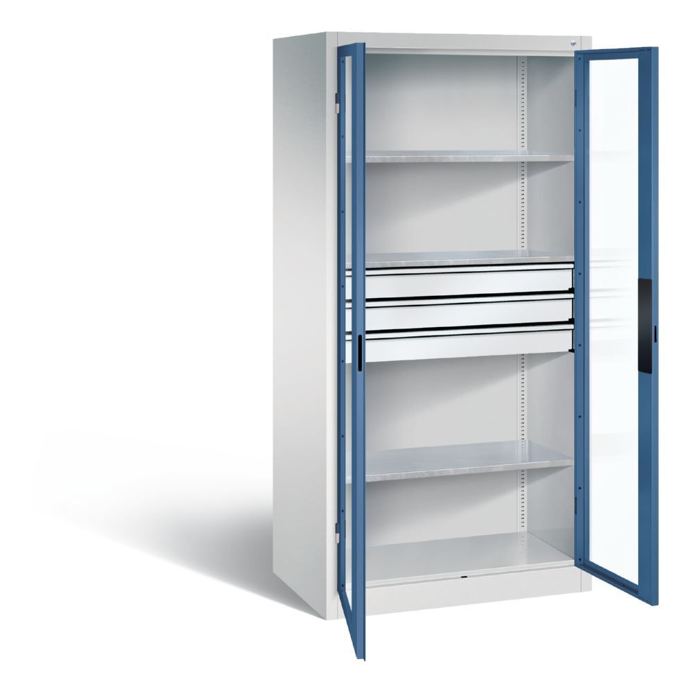 C+P Werkstattschrank mit Fenster und Schubladen 1950 x 930 x 600 mm Produktbild C+P Werkstattschrank mit Fenster und Schubladen 1950 x 930 x 600 mm bild 2
