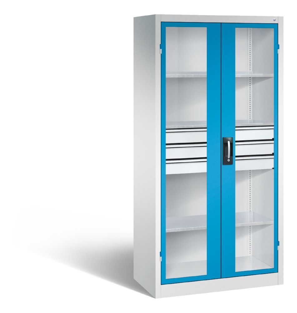 C+P Werkstattschrank Serie 89 mit Fenster und Schublaude 1950 x 930 x 500 mm Produktbild C+P Werkstattschrank Serie 89 mit Fenster und Schublaude 1950 x 930 x 500 mm
