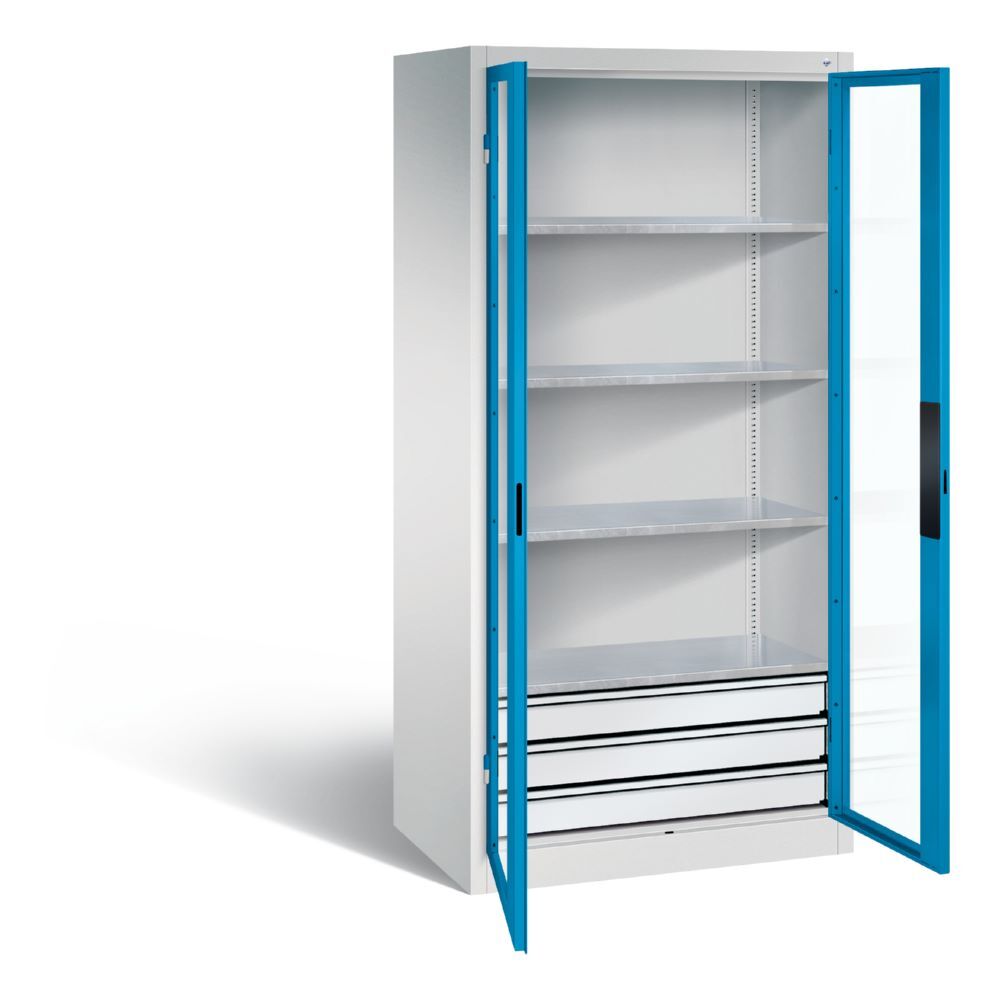 C+P Werkstattschrank mit Fenster und Schubladen 1950 x 930 x 600 mm Produktbild C+P Werkstattschrank mit Fenster und Schubladen 1950 x 930 x 600 mm bild 2
