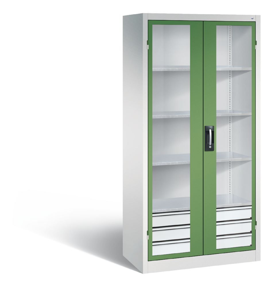 C+P Werkstattschrank mit Fenster und Schubladen 1950 x 930 x 500 mm Produktbild C+P Werkstattschrank mit Fenster und Schubladen 1950 x 930 x 500 mm