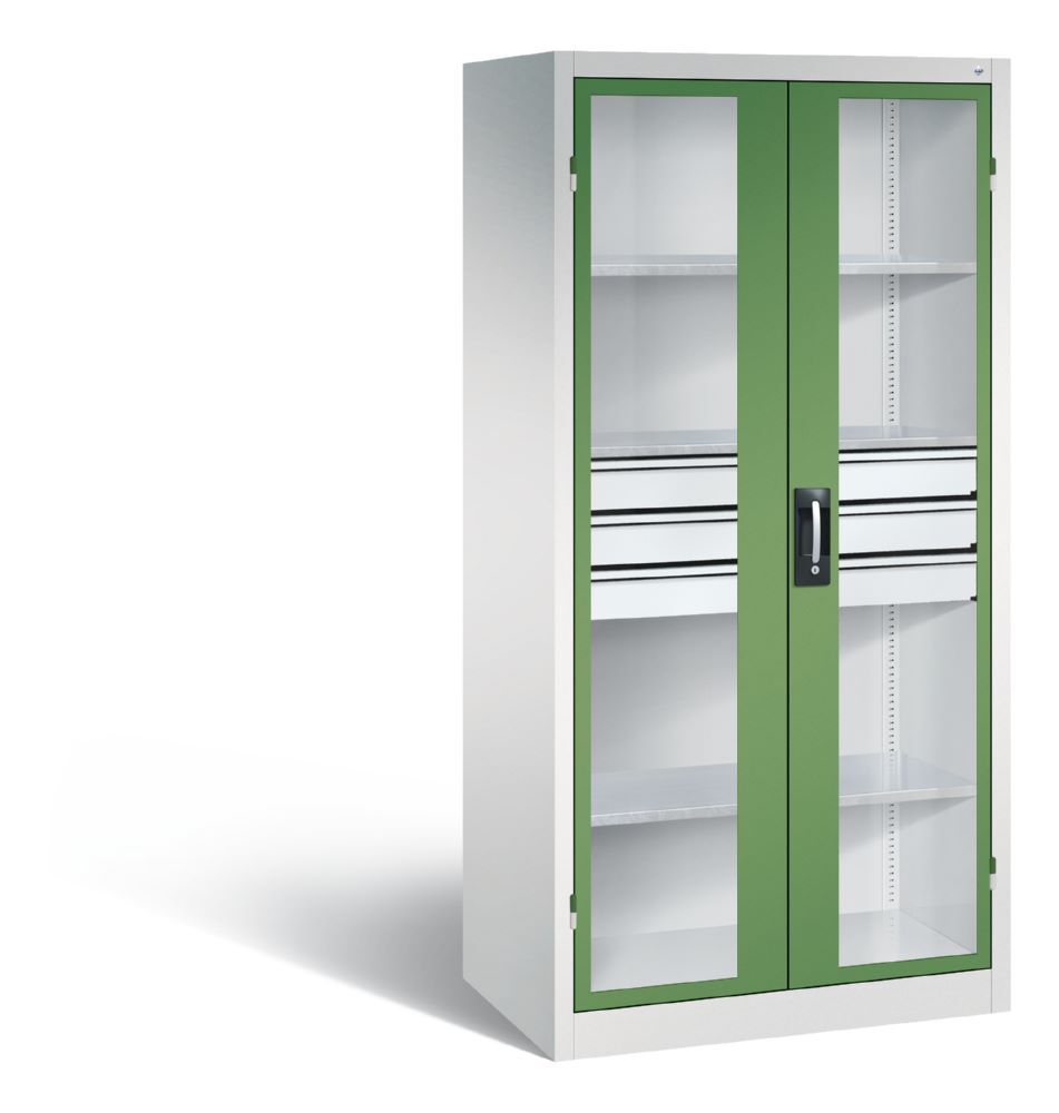 C+P Werkstattschrank Serie 89 mit Fenster und Schubladen 1950 x 930 x 600 mm Produktbild C+P Werkstattschrank Serie 89 mit Fenster und Schubladen 1950 x 930 x 600 mm
