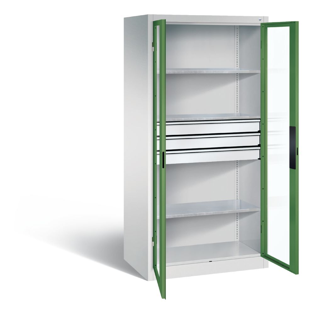C+P Werkstattschrank Serie 89 mit Fenster und Schubladen 1950 x 930 x 600 mm Produktbild C+P Werkstattschrank Serie 89 mit Fenster und Schubladen 1950 x 930 x 600 mm bild 2