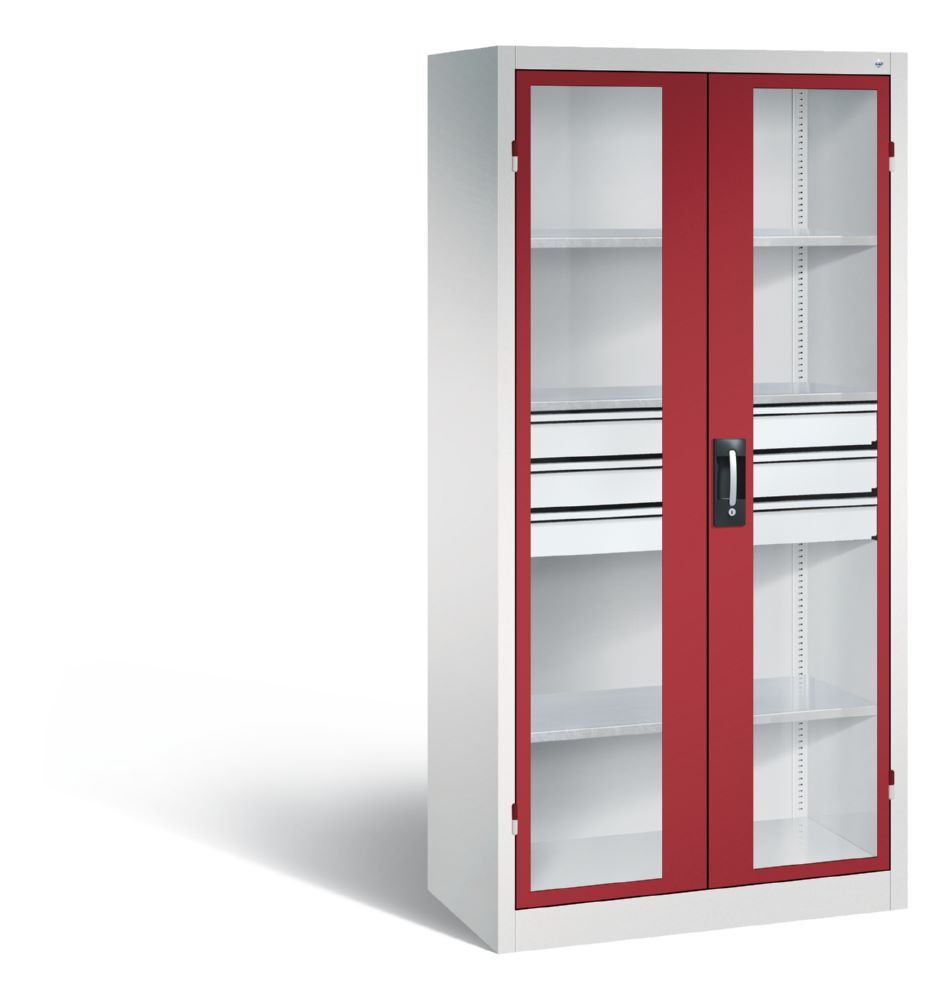 C+P Werkstattschrank mit Fenster und Schubladen 1950 x 930 x 500 mm Produktbild C+P Werkstattschrank mit Fenster und Schubladen 1950 x 930 x 500 mm