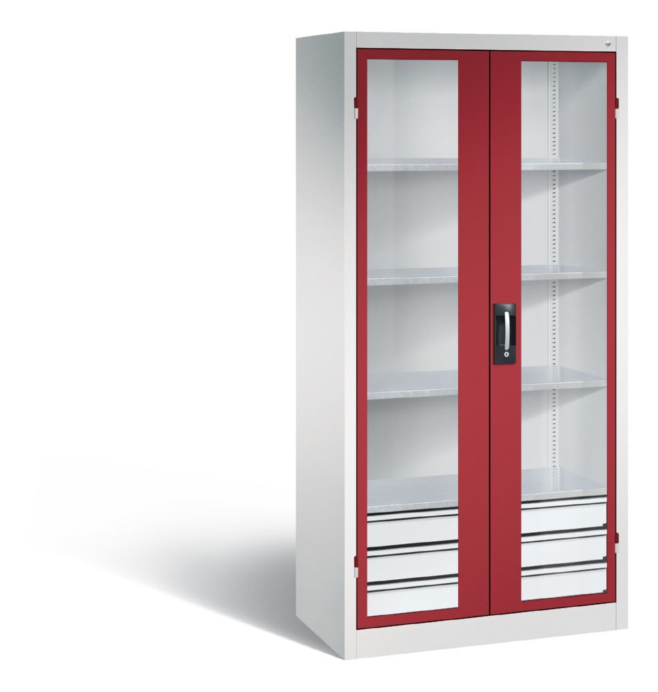 C+P Werkstattschrank Serie 89 mit Fenster und Schubladen 1950 x 930 x 500 mm Produktbild C+P Werkstattschrank Serie 89 mit Fenster und Schubladen 1950 x 930 x 500 mm